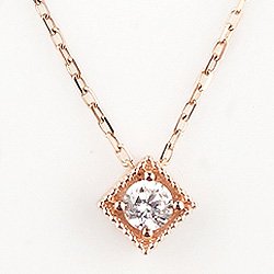 ネックレス レディース 一粒ダイヤネックレス 10金