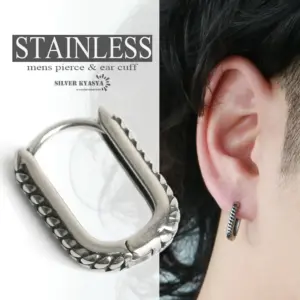 ステンレス 喜平チェーン フープピアス