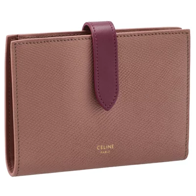 セリーヌ CELINE ミディアム ストラップ ウォレット バイカラー アンティークローズ 10B64 3BRU 24SW