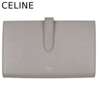 セリーヌ CELINE ストラップウォレット グレインドカーフスキン べブル 10B633BFP.10BL