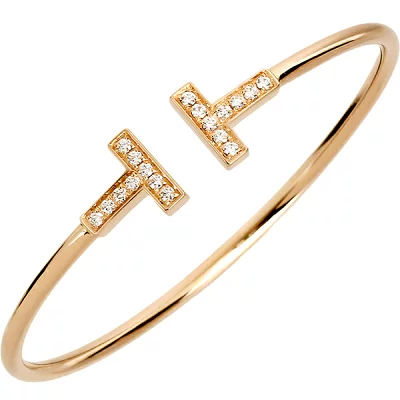 ティファニー TIFFANY&CO. ダイヤブレスレット ダイヤモンド Tワイヤー バングル