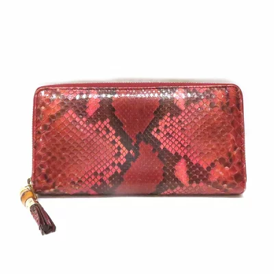 グッチ GUCCI パイソン柄 ラウンドファスナー