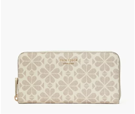 Kate Spade ケイトスペード スペード フラワー コーテッド キャンバス ジップ アラウンド コンチネンタル ウォレット PWR00085