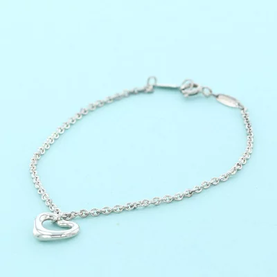 Tiffany&Co. ティファニー オープンハート ブレスレット/アンクレット シルバー