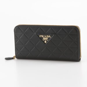 プラダ PRADA SOFT CALF TRIANGOLI ラウンド長財布 1ML506 2CLU