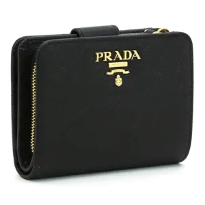 PRADA SAFFIANO METAL ORO 型押しレザー 本革 ミニ財布 1ML018