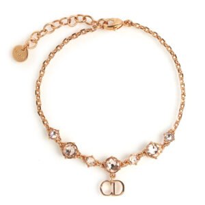 Christian Dior クリスチャンディオール リュヌ CLAIR D LUNE クリスタル CD チャーム ブレスレット ピンクゴールド B1695WOMCY_D12P