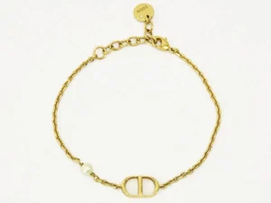 Christian Dior クリスチャンディオール プチ Petit CD ロゴ パール ブレスレット ゴールド B1310PTCRS