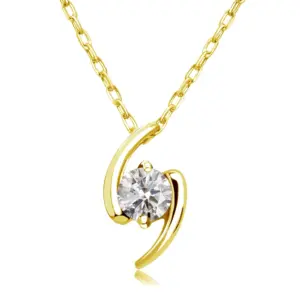 ララクリスティー ネックレス レディース ダイヤモンド 1粒 0.1ct プラチナ PT900 ゴールド K18YG サターン 0.1ct ダイヤモンドネックレス