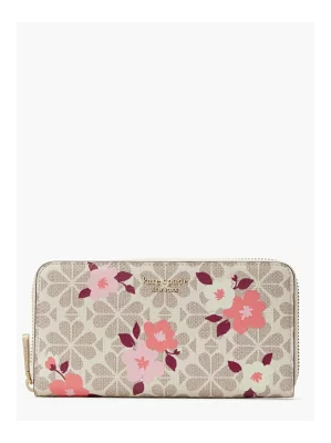 ケイトスペードニューヨーク kate spade new york スペード フラワー チェリー ブロッサム コーテッド キャンバス ジップアラウンド コンチネンタル ウォレット