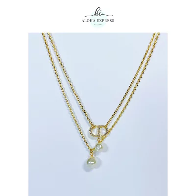 Christian Dior クリスチャンディオール ロゴ ネックレス PETIT CD DOUBLE NECKLACE