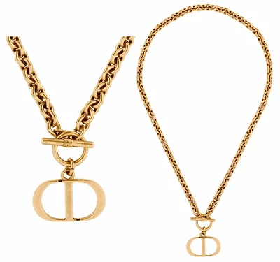 Christian Dior クリスチャンディオール ネックレス トグルクラスプ CDロゴプレート D907GD