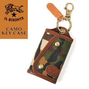 イルビゾンテ 迷彩カモフラージュ柄 レザーキーケース 5442405840-CAMO