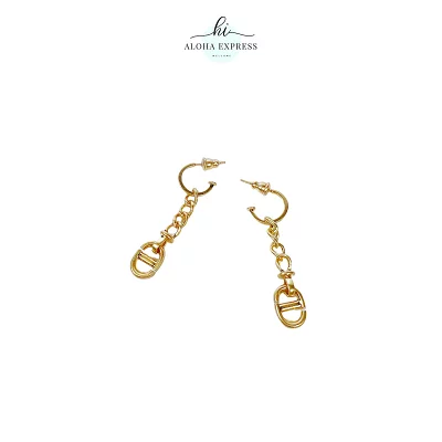 クリスチャンディオール Christian Dior CD NAVY EARRINGS メタル ロゴ ピアス E1449CDNMT_D300
