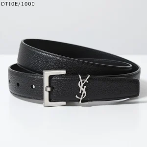 SAINT LAURENT カサンドラ ベルト ブラックレザー