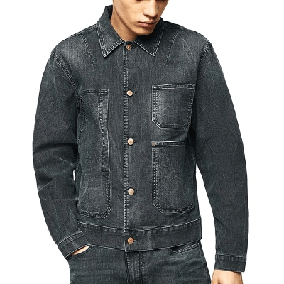 DIESEL ディーゼル アシンメトリーポケットデザイン スウェットデニム ジョグジーンズ デニムジャケット D-ROKU-NE