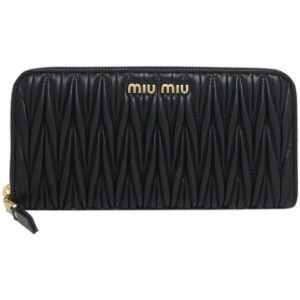 ミュウミュウ miumiu マテラッセ レザー 長財布 ナッパ ラウンドファスナー 5ML506_N88_F0002