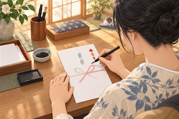 熨斗の表書きのイメージイラスト