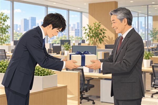 目上の人にギフトカードはNGのイメージイラスト