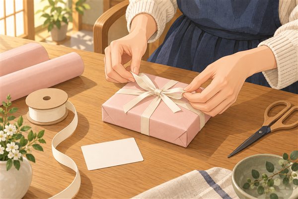 ギフトカードの包装のイメージイラスト