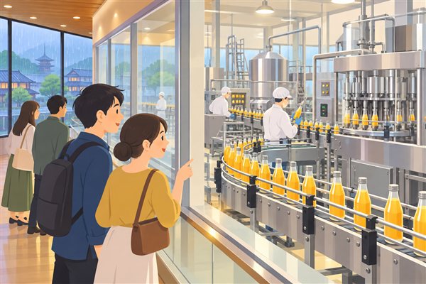 飲料工場の見学のイメージイラスト
