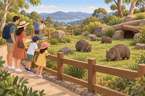 ウォンバットのいる小さな動物園のイメージイラスト